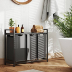 Pesukorv, 4 sektsiooniga, 92,5 x 33 x 72 cm, Must-Hall