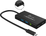 J5create videosalvestuskaart pd 60w l&auml;bilaskev&otilde;imega laadimisega, integreeritud multifunktsionaalne hub, sobib voogedastuseks, otse&uuml;lekanneteks, videokonverentsideks, &otilde;petamiseks, m&auml;ngimiseks (jva01)