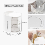 Ideal Swan meigi organiseerija, kosmeetika organiseerija, pintslite hoidja, vatipatjade dosaator, veekindel kosmeetika hoiukarp, tualettlaua organiseerija vannituppa, lauale, meigi hoiukarp