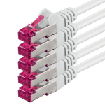 1attack.de 3.0 m - valge - 5 tk pakendis - v&otilde;rgukaabel Cat6a (10gb/s) S-ftp Cat 6a Lan-kaabel - Ghmt sertifitseeritud Pimf 500 Mhz Cat5 Cat5e Cat6 Cat6a Cat7 l&uuml;litile, ruuterile, modemile, internetile