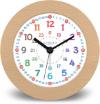 Cander Berlin Mnu 11210 laste &auml;ratuskell, vaikne, t&auml;ispuidust, valgustusega, edasil&uuml;kkamise funktsiooniga, lauakell, valgustus lastetuppa, poistele, t&uuml;drukutele