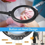 Gaborish 12 x luup valgusti ja statiiviga, 3-in-1 luuplamp 54 Led-iga, paindlik hanekaelaga p&otilde;randalamp, 5 v&auml;rvirežiimi, 10 reguleeritavat heledust peeneks t&ouml;&ouml;ks, k&auml;sit&ouml;&ouml;ks, lugemiseks