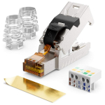 Deleycon 12 x Rj45 pistik 10 Gbit/s t&ouml;&ouml;riistavaba l&otilde;iketerminal Lsa Lan Etherneti paigalduskaablile - v&otilde;rgukaablile Cat6a Cat7 Cat7a Cat8 Poe kaabel varjestatud metallkorpus