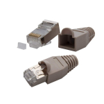 Premium X 25x kr&otilde;mppliideste v&otilde;rgukonnektor Cat5e Rj45 adapteri pistik Cat5 ja Cat6 paigalduskaablile, patch-kaabel Awg 24, 25 ja 26 sisemisele juhile Lan-pistik, hall