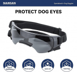 Namsan P&auml;ikeseprillid v&auml;ikestele koertele, kaitseprillid v&auml;ikestele koertele, tuulekindlad, Uv-kaitsega, veekindlad koerte prillid kutsikatele, reguleeritava elastse rihmaga, mustad