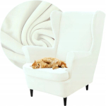 Katt tugitoolile, velvet premium samet, elastne, valge
