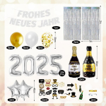 Aastavahetuse dekoratsioon 2025 xxl, uusaasta dekoratsioon, "happy New Year" vanik, 2025 fooliumist &otilde;hupall, fotorekvisiidid, kardinate taust, kuldsed valged &otilde;hupallid aastavahetuse 2025 peo kaunistamiseks h&otilde;bedane