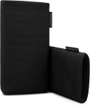 Adore June Classic Recycled Black mobiiltelefoni &uuml;mbris, &uuml;hildub Xperia 10 V 2024-ga, modernsed j&auml;tkusuutlikud R-pes kangad, valmistatud Euroopas