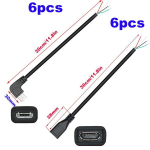 12 tk Micro Usb 2.0 90&deg; kaabel 5v/2a toite- ja andmeliin
