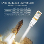 Veetop Cat8 lan-kaabel, 20 gbps v&otilde;rgukaabel, &uuml;likiire, paindlik ja vastupidav kullatud rj45-ga / must