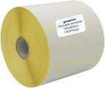 Valged termokleebised, 100 x 50 mm, rull 1300 etiketiga, 25 mm s&uuml;damikuga, p&uuml;sivad, isekleepuvad termokleebised, &uuml;hilduvad Zebra termoprinteritega ja teistega - Brand Gicaprice (100 x 50 mm, 1 rull)