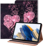 Bolelaw &uuml;mbris samsung galaxy tab s10 fe/galaxy tab s9 fe 10.9 tollisele, pu nahast folio &uuml;mbris pliiatsi hoidiku, kaardipesa ja statiivi funktsiooniga, tahvelarvuti &uuml;mbris galaxy tab s10 fe jaoks, lace peach heart