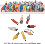 Qiweis miniatuursed figuurid mudelite valmistamiseks, 50 miniinimeste figuuri pakend, 1:75 miniinimeste figuurid, v&auml;rvilised v&auml;ikesed figuurid, inimesed arhitektuurse planeerimise projekti jaoks, mudelraudtee
