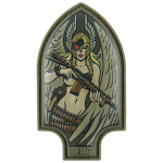 Embleem &bdquo;Valk&uuml;&uuml;ria piik&ldquo;, M-Tac, takjakinnitusega, oliiviroheline, 11&times;6,5 cm