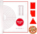 Silikoonist k&uuml;psetusmatt ahjule, tainamatt suur 90 x 60 cm koos 3 tainakaabitsa komplektiga, m&otilde;&otilde;dud k&uuml;psiste, makroonide valmistamiseks, t&ouml;&ouml;pinna alusmatid, k&uuml;psetustarvikud