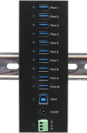 Ex-11230hms 10 pordi usb 3.2 gen 1 hub din-rail komplekt ja seina via vl811+ kiibistik