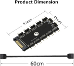 3 kontaktiga 5v Argb kontroller, Cerrxian 1 kuni 11 pordiga Argb Hub 12-suunaline 5v 3-pin Rgb Led-jaotur Sata pordiga, toetab teipi ja kruvikinnitust