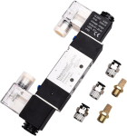 Heschen elektriline pneumaatiline solenoidklapp 4v220-08 24v Dc Pt1/4 5-suunaline 2-positsiooniline topeltpooliga juhitav elektriline Ce koos liitmike ja summutiga