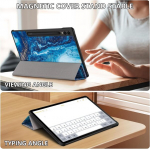 Yiernuo &uuml;mbris Samsung Galaxy Tab S9 Fe+/tab S9 Fe Plus/tab S9 Plus 12.4 tolli Sm-x610/x616 X810/x816b/x818u tahvelarvutile, &otilde;huke kaitse&uuml;mbris automaatse une/&auml;rkveloleku funktsiooniga, Sea Wave