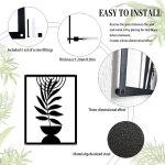 Pduoduo 3 paneeliga boho metallist seinakunst, abstraktne minimalistlik geomeetriline seinakunst, must metallist seinaskulptuur elutuppa magamistuppa (56x42cm)