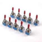 Miniatuurne l&uuml;liti 2 kontaktiga 6 kontaktiga l&uuml;litid jootek&otilde;rvad sees/v&auml;ljas Ac 250 V/3 A 120 V/6 A punase plastkorgiga, 10 tk pakis