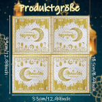 Ramadani salvr&auml;tikud, Ramadani kaunistus, 33 x 33 cm, must kuld, Ramadani kaunistussalvr&auml;tikud, Ramadan, 20 tk pakis Ramadani lauakaunistus, Eid Mubaraki kaunistussalvr&auml;tikud, peoks ja pere&otilde;htus&ouml;&ouml;giks