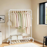 Riidepuu, 41 x 103,5 x 155 cm, Pilvevalge, Riidepuu, SONGMICS HSR131B01, 41 x 103,5 x 155 cm, Pilvevalge