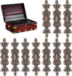 Cyrank 10 metallist ornamenti komplekt, metallist nurgakaitsmed metallist ornamentidega, ruudukujulised raamatu furnituurid, nurgakaitse, metallist raamatu nurgad, vintage nurgakaitse, servakate, messing