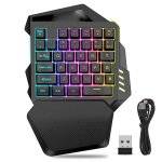 Bewinner &uuml;he k&auml;ega m&auml;nguriklaviatuur, juhtmevaba mehaaniline rgb klaviatuur randmetoega, kaasaskantav m&auml;nguriklaviatuur 35 klahviga, ergonoomiline m&auml;ngukontroller pc m&auml;nguritele