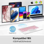 Juhtmeta Bluetooth-klaviatuur vihmapadjaga, 10 tolli, Qwertz