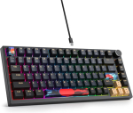 Solidee juhtmega mehaaniline m&auml;nguriklaviatuur 75%, hot-swappable mehaaniline klaviatuuri tihend, rgb taustavalgustus, qwerty 82 klahviga m&auml;nguriklaviatuur, nkro klaviatuur p&ouml;&ouml;rdnupuga (82 blue samurai)