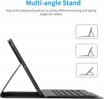 Easyacc klaviatuurikohver, &uuml;hilduv Ipad 6. p&otilde;lvkonna 2018/5. p&otilde;lvkonna 2017, Ipad Air 2 & 1, juhtmevaba Bluetooth Qwertz saksa klaviatuur pliiatsi hoidjaga - must