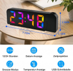 Edillas Digitaalne &auml;ratuskell suure Led-ekraani peegelprojektsiooniga &auml;ratuskell, edasil&uuml;kkamise režiim, Usb-toide, 12/24h, temperatuuri n&auml;idik, kuup&auml;eva n&auml;idik, &auml;ratuskell, elutuba, magamistuba, voodi&auml;&auml;rne &auml;ratuskell