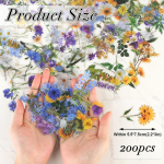 200 tk vintage lilleliste scrapbooking-kleebiste komplekt, 100 mudelit pet l&auml;bipaistvad veekindlad kleebised, 5 teemakleebist, esteetilised kleebised p&auml;evikutele, albumitele