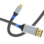 Brimford usb c kuni displayport 2.1 kaabel, 16k@30hz/8k@120hz/4k@240hz thunderbolts 3 type-c kuni dp kaabel monitoridele/s&uuml;learvutitele/pc-le, &uuml;hildub rx 7900 xtx/rx 7900 xt (3m)