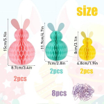 Xbessc 6 tk lihav&otilde;ttekaunistuste meek&auml;rgpallide komplekt, v&auml;rviline meek&auml;rg-lihav&otilde;ttej&auml;nes riputamiseks ja kaunistamiseks 8 kirjaklambriga, lihav&otilde;tte meek&auml;rgpall, paberkorjest lihav&otilde;ttekaunistus riputamiseks kevadeks