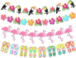 Hawaii teemaline vanik flamingode ja lilledega