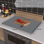 Keyfive silikoonist induktsioonkaitsematt, 70 x 50 cm, keraamilise pliidiplaadi kate klaaskeraamilisele pliidile, libisemiskindel pliidiplaadi kate, induktsioonpliit, kaitsematt klaaskeraamilisele pliidile