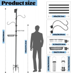 Urban Deco linnupuuride posti hoidikute komplekt, 196 cm, reguleeritav, karjase konks, linnus&ouml;&ouml;tja, tugipost, koos linnus&ouml;&ouml;tja, linnuvanniga, aeda, must (v.a linnupuurid)