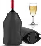 Cooling Cuff veekindel veinipudeli jahutuskrae, Cooling Cuff veinijahuti 22 x 15.5 x 2.1 cm, &scaron;ampanja jahuti, &otilde;lle &scaron;ampanja jahuti, must, hoiab temperatuuri pidudel, piknikel, v&auml;ljas&otilde;itudel