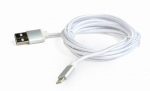 USB Lightning kaabel - GEMBIRD - CCB-MUSB2B-AMLM-6-S - 1.8 m - Valge - &Uuml;hilduv iPhone/iPad/iPodiga