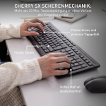 Cherry Stream Desktop Juhtmevaba klaviatuuri ja hiire komplekt, Uk paigutus (qwerty), 2,4 Ghz raadio, vaikne klahvivajutus, lamedad klahvid, patareitoitega, must