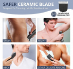 Meeste intiimpiirkonna raseerija - elektriline keha raseerija meestele - kuiv ja m&auml;rg keha karvade trimmer 2 vahetatava keraamilise teraga - meeste keha raseerija, mis on tasakaalus ohutuse ja teravusega