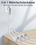 Gelrhonr 3-suunaline Schuko pistikupesade toitekaabel, 250v16a Ip44 pikendusjuhe v&auml;litingimustes kasutamiseks, kaitsekontakt F-t&uuml;&uuml;p (cee 7/7) isaselt emasele, v&auml;litingimustes kodudesse, k&ouml;&ouml;ki, kontorisse (valge 1 kuni 3)