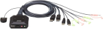Aten Cs22dp 2-pordiline Usb Displayport Kaabel-kvm l&uuml;liti kaugvalijaga
