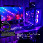 Usb 3.0 esipaneeli hub 4 pordiga, suur kiirus 5 gbps, kiire soojuse hajutamine, suurte failide ja hd video voogesituse jaoks, &uuml;hildub