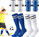 Utensilsto 2 komplekti jalgpalli s&auml;&auml;rekaitsmeid ja jalgpallisokke lastele, laste jalgpalli s&auml;&auml;rekaitsmed, jalgpallisokkide komplekt poistele ja t&uuml;drukutele, jalgpallim&auml;ngud, s&auml;&auml;rekaitse