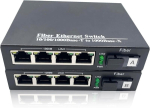 Elfcam&reg; - ethernet kiudoptiline muundur, varustatud 1.25g sfp (mini-gbic) kiudoptikaga, sc mono režiim, pordid, kuni 20 km kaugus, 4 rj45 porti