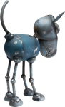 Kare Design dekoratiivkuju Robot Bello, sinine, k&auml;sit&ouml;&ouml;, unikaalne, osaliselt kokkupandud, suur kuju elutuppa, dekoratiivne ese riiulitele, vintage v&auml;limus, teras, 60 x 52 x 17 cm (k x L x S)