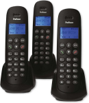 Dect telefon 3 telefonitoruga, must